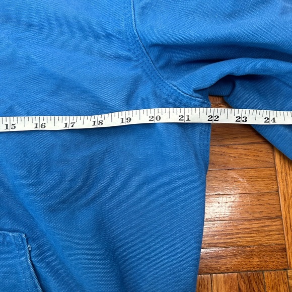 Rare Vintage Carhartt Canvas Hooded Jacket In Blue J360 ELB Size Small - Picture 8 of 10
